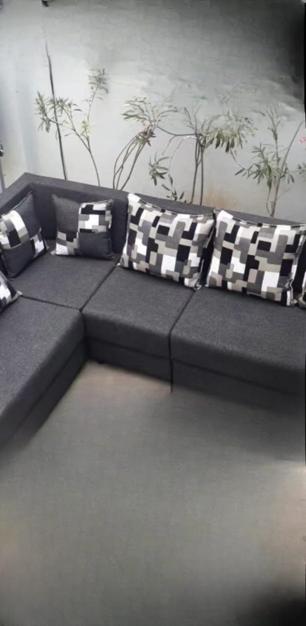 Finished Custom L-Shape Sofa in Coimbatore living room
